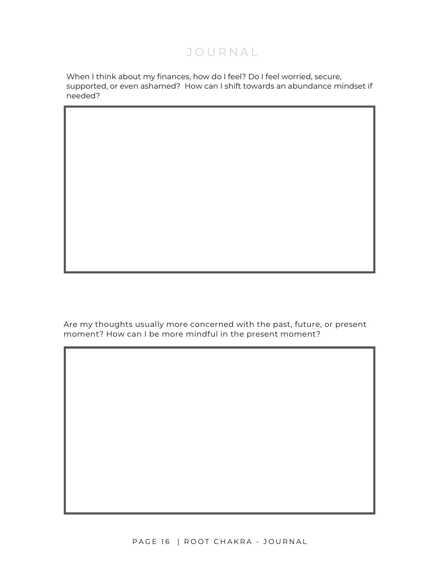 Crystal Foundations  Book 2 Chakra Basics Journal Page