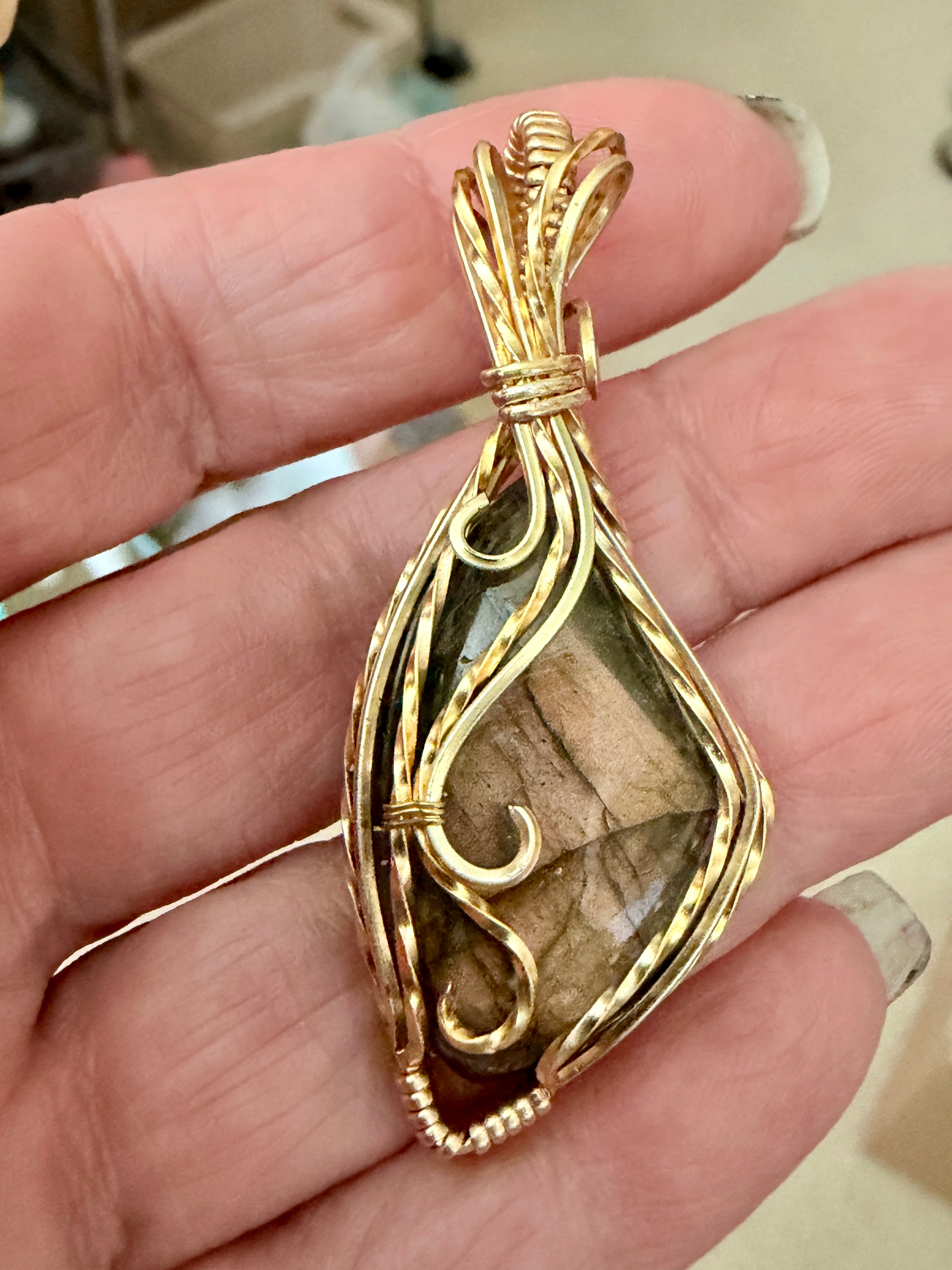 Gold Flash Labradorite Pendant