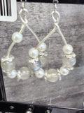 Labradorite & Pearl Teardrop Earrings