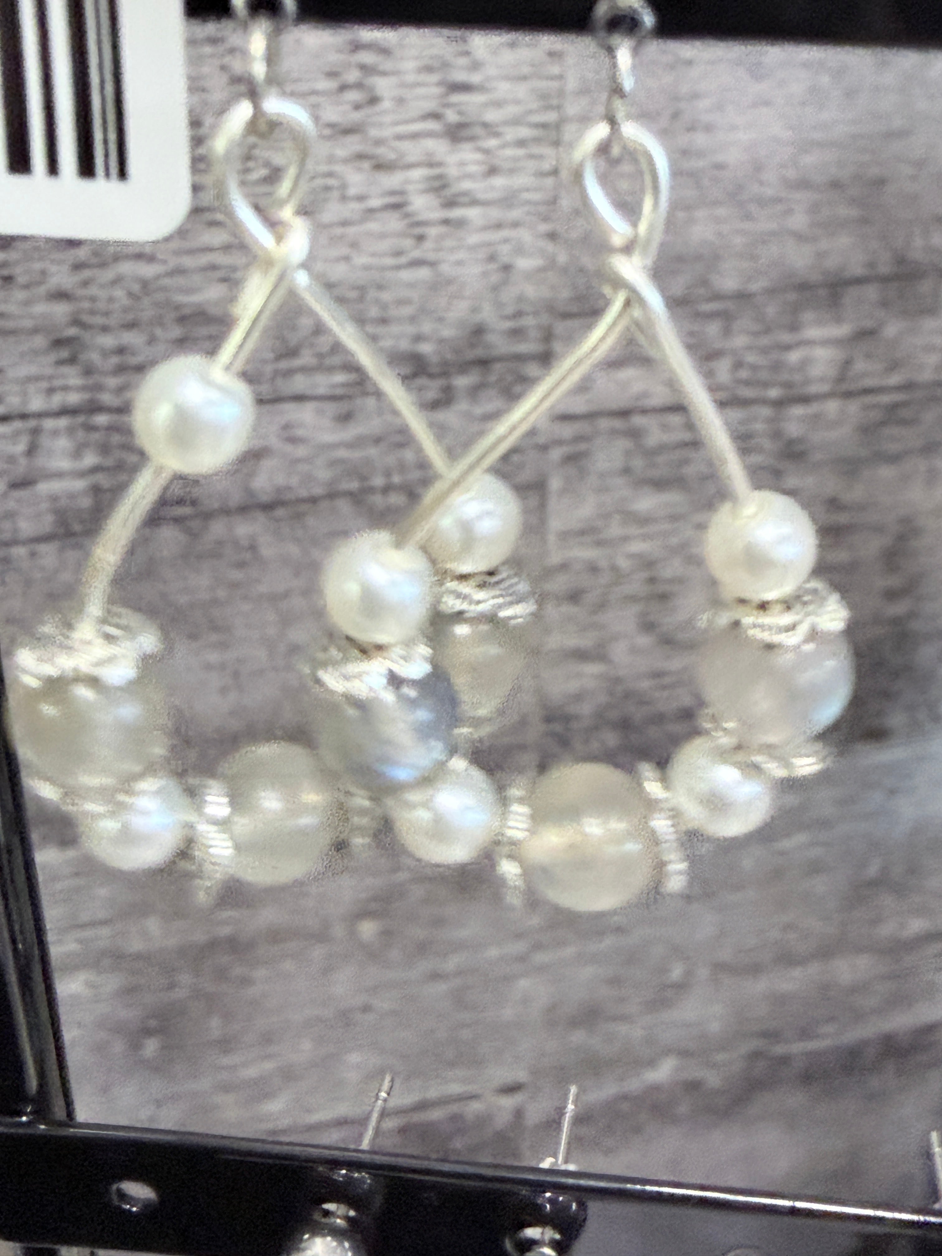 Labradorite & Pearl Teardrop Earrings