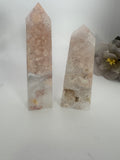 Pink Amethyst Obelisk with Cherry Blossom Agate