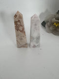 Pink Amethyst Obelisk with Cherry Blossom