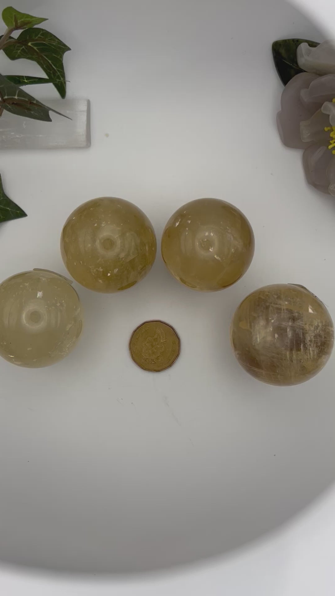 Golden Calcite Spheres